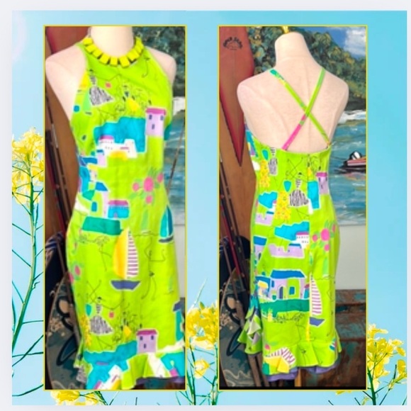 Flores & Flores,Fun,Funky & Fab! Unique, RARE Find,Cross-Strap Back,EUC, Size 6 - Picture 6 of 12